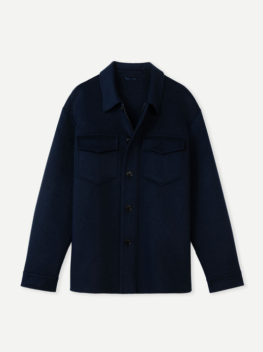 Men's Cashmere Workwear Jacket Navy - Gobi Cashmere