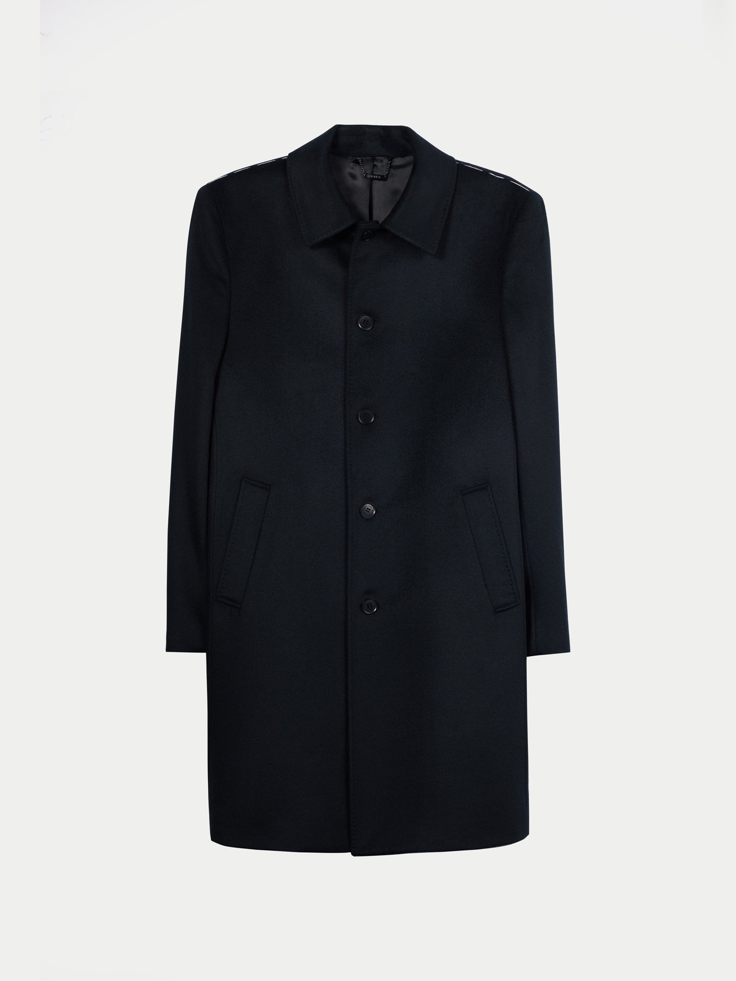 Men’s Single-Breasted Cashmere Coat Black - Gobi Cashmere