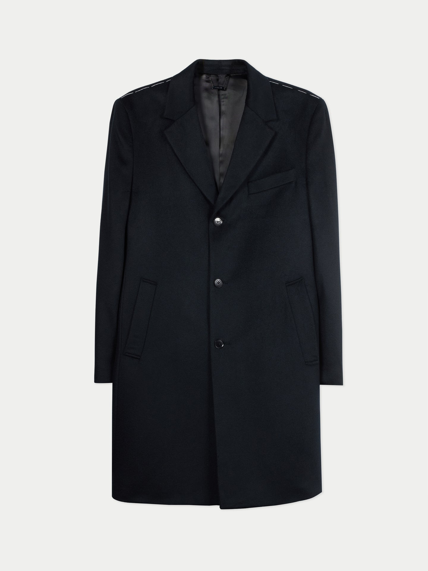 Men’s Cashmere Coat with Notched Lapels Black - Gobi Cashmere