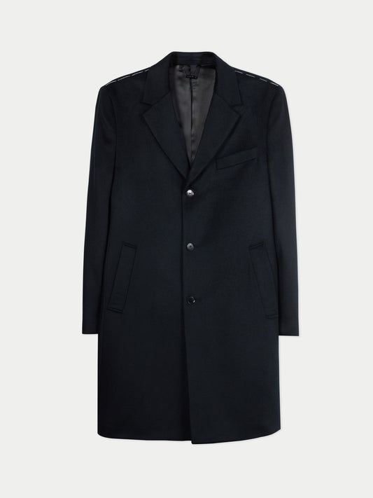 Men’s Cashmere Coat with Notched Lapels Black - Gobi Cashmere