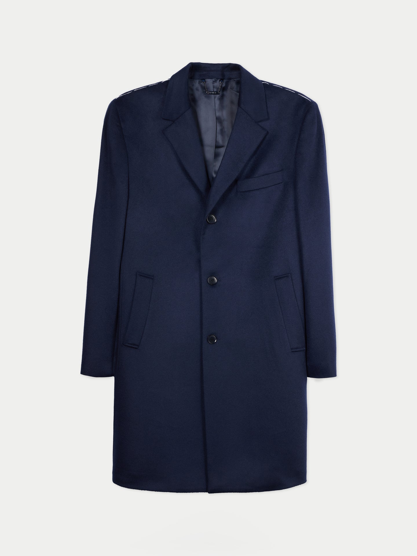 Men’s Cashmere Coat with Notched Lapels Navy Blazer - Gobi Cashmere