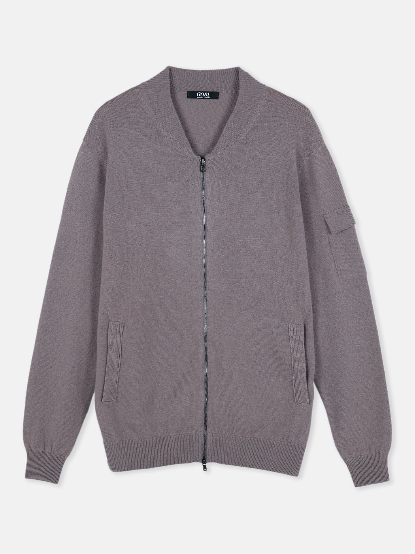 Men's Cashmere Bomber Dawn Blue - Gobi Cashmere