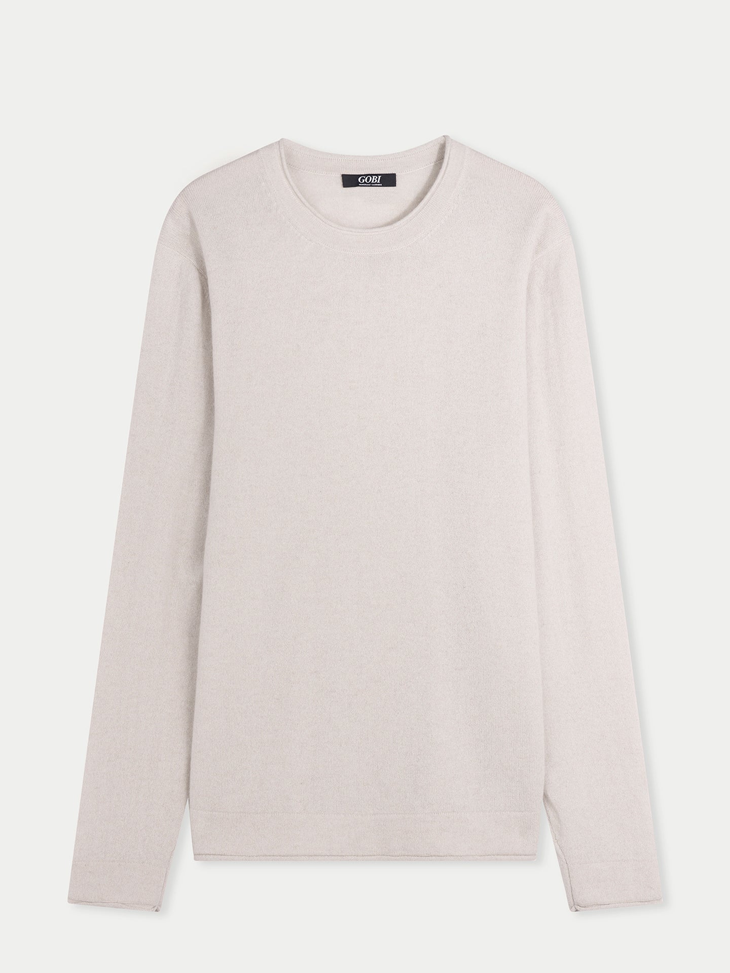 Men's Lightweight Cashmere Sweater Silver Birch - Gobi Cashmere