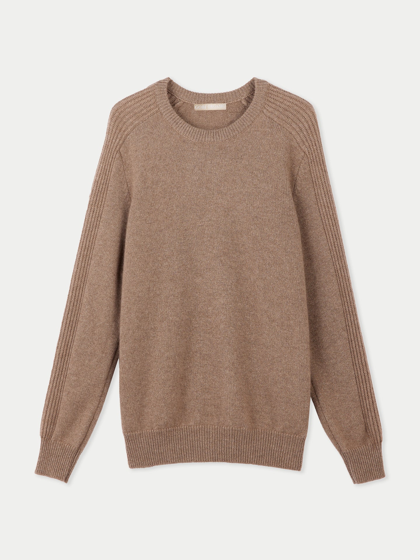 Men's Organic Cashmere Regular Fit Sweater Taupe - Gobi Cashmere 