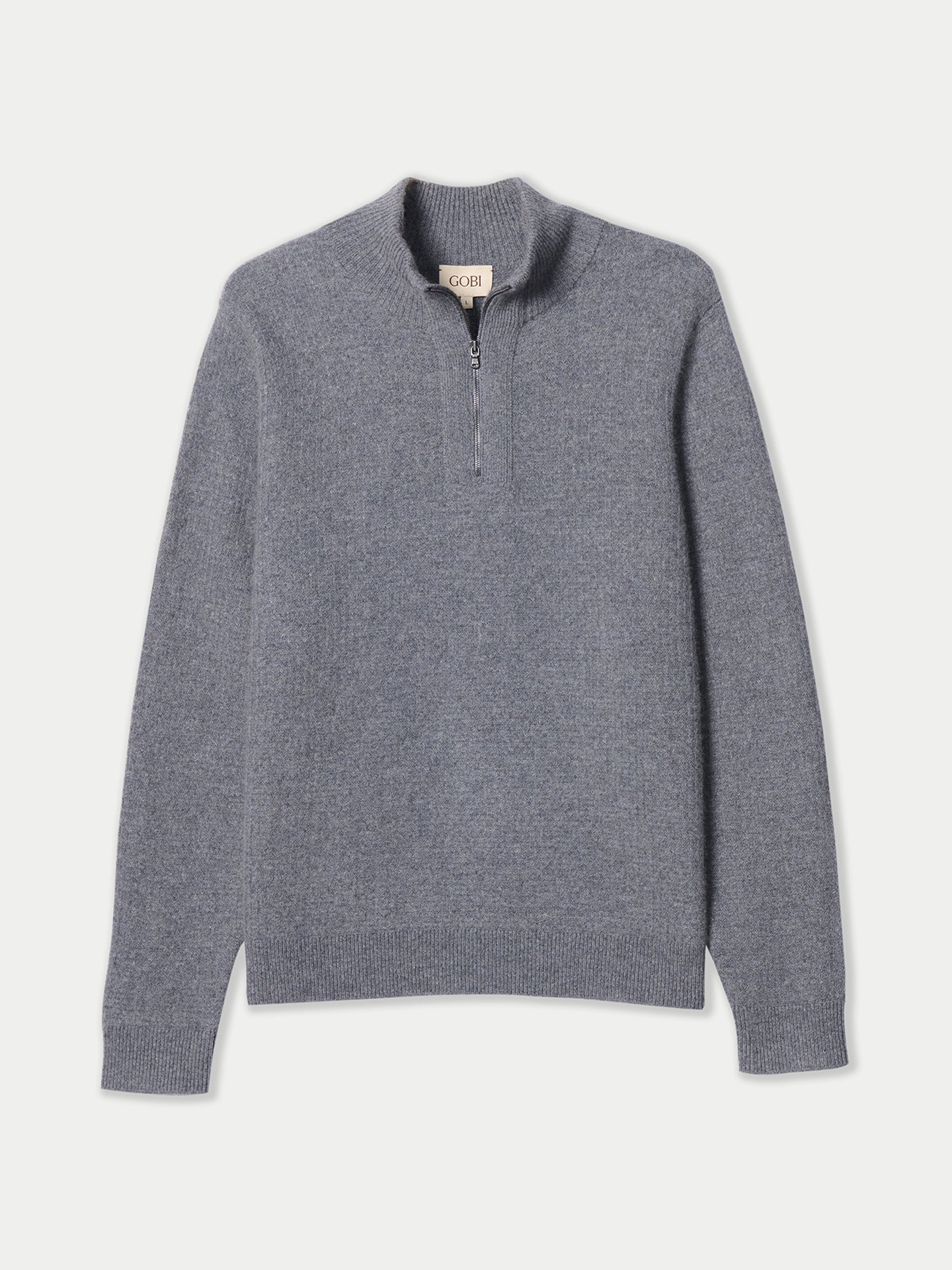 Men's Cashmere Waffle Knit Half-Zip Sweater