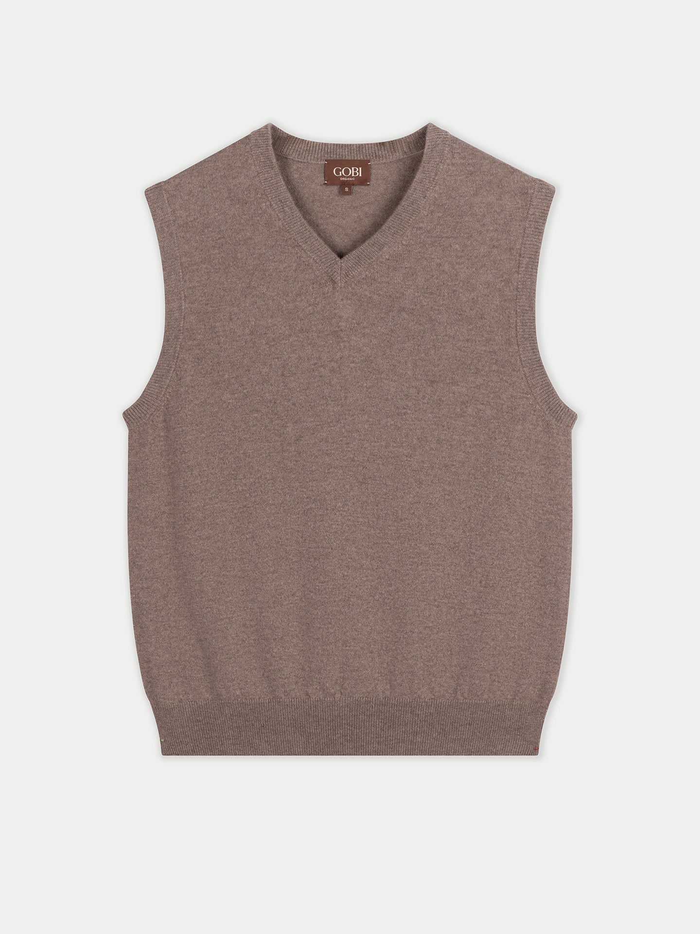 Timeless V-Neck Cashmere Vest Taupe - Gobi Cashmere