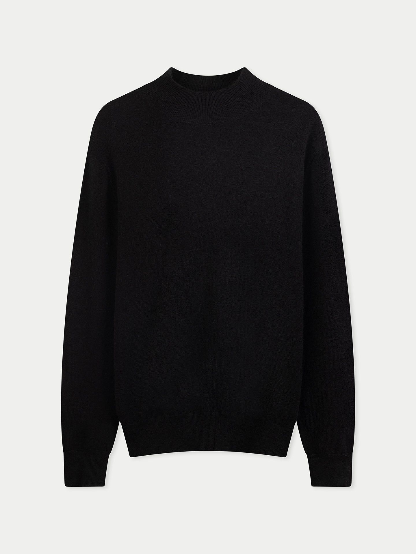 Timeless Mock Neck Cashmere Sweater Black - Gobi Cashmere