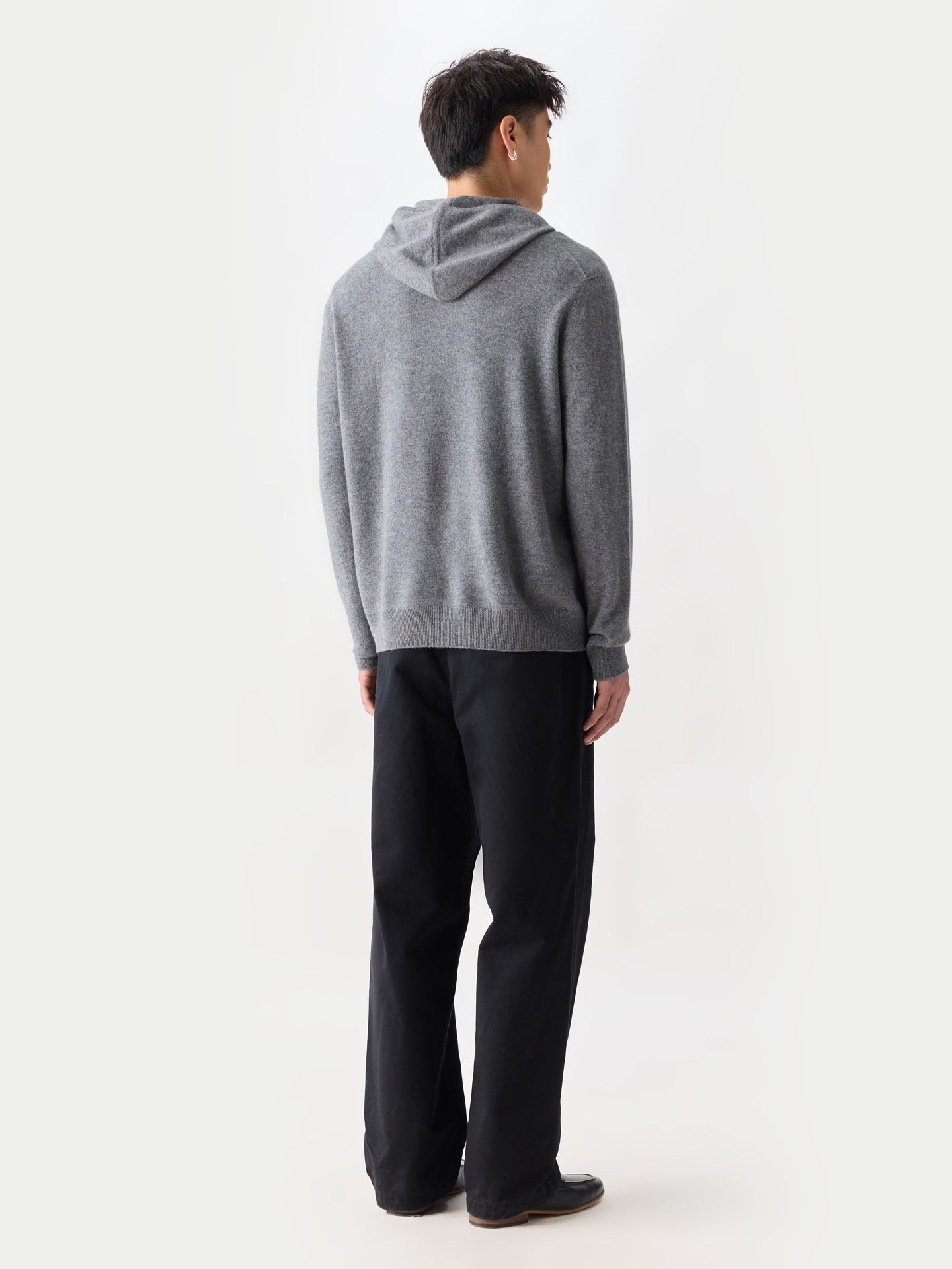 Men's Zip-Up Cashmere Hoodie Dim Gray| GOBI Cashmere