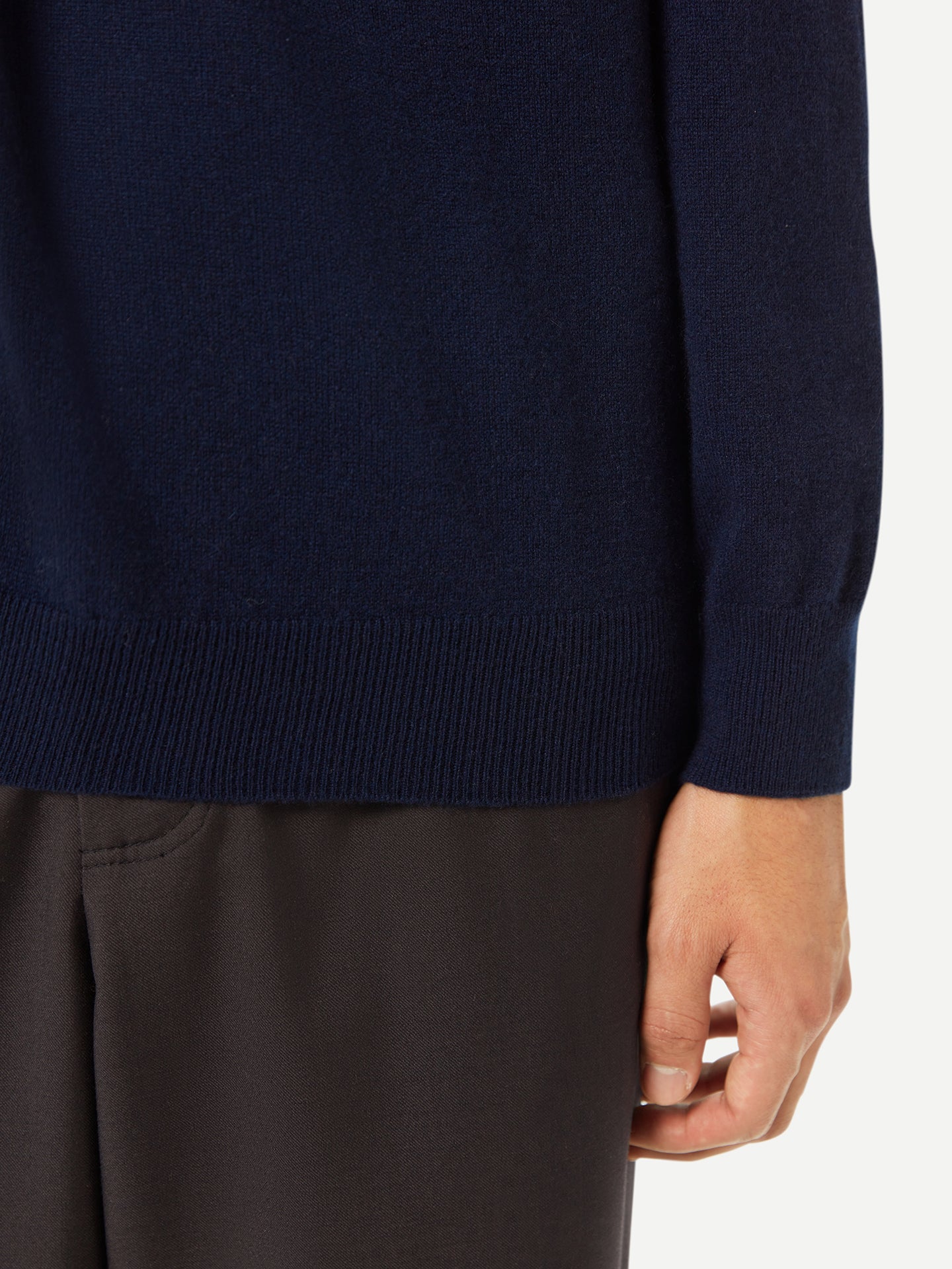 Men's Cashmere Polo Sweater Navy - Gobi Cashmere