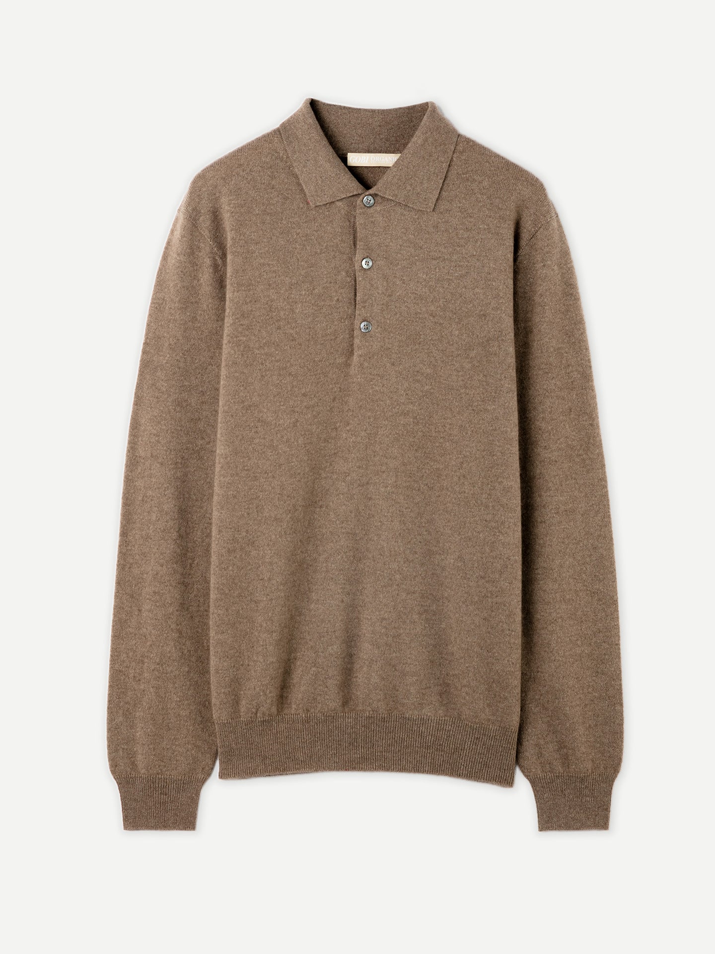Men's Cashmere Polo Sweater Taupe - Gobi Cashmere