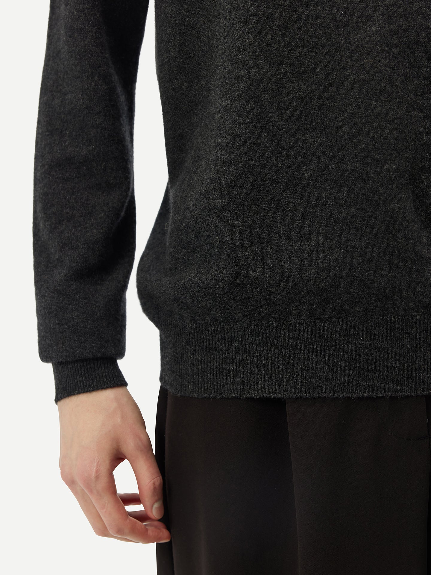 Men's Cashmere Half Zip Sweater Charcoal - Gobi Cashmere