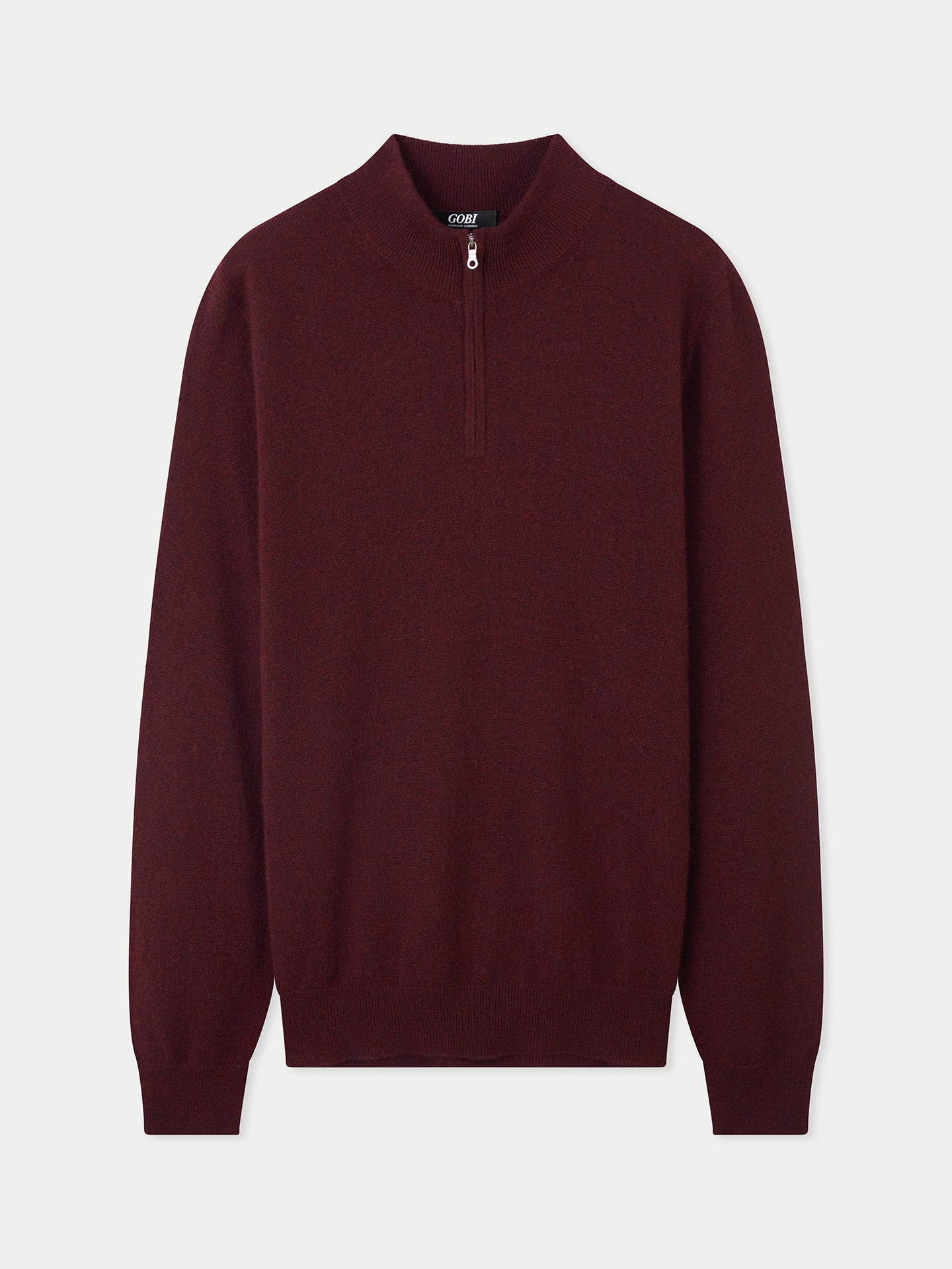 Men's Cashmere Half Zip Sweater Zinfandel - Gobi Cashmere