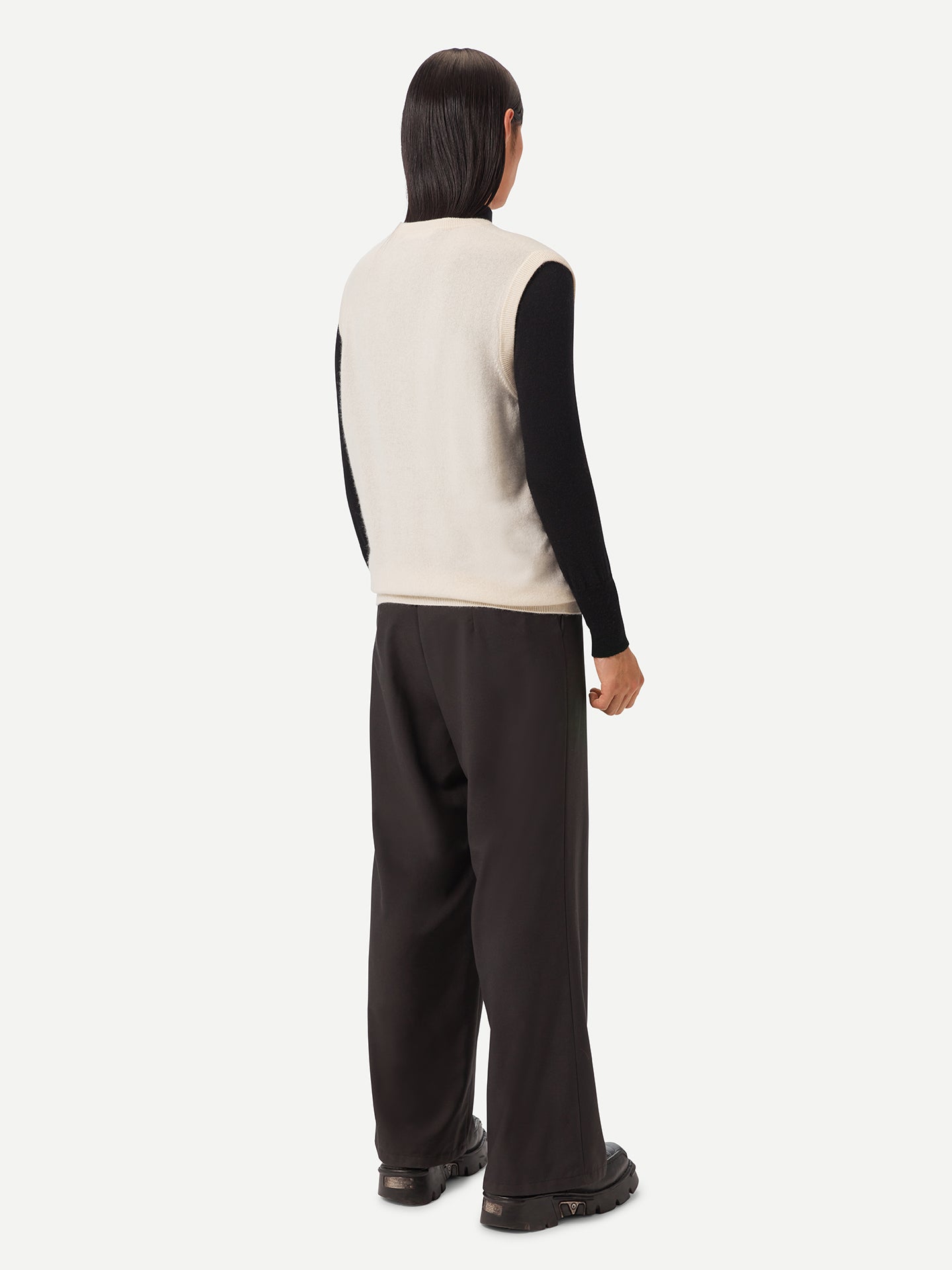 Men's Organic Cashmere Vest Off White - Gobi Cashmere