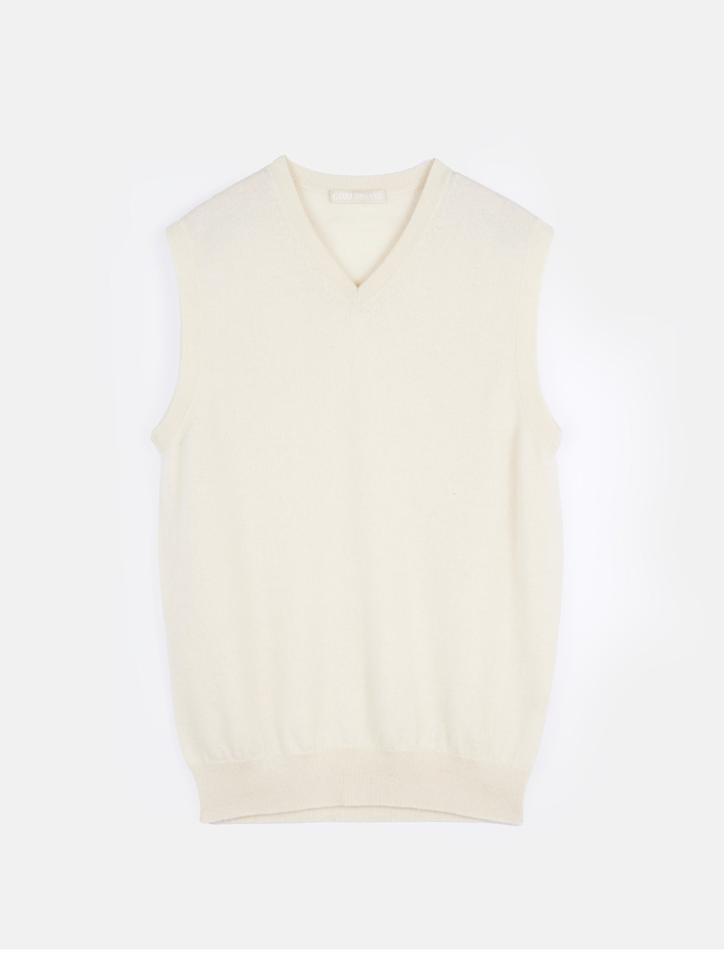 Men's Organic Cashmere Vest Off White - Gobi Cashmere