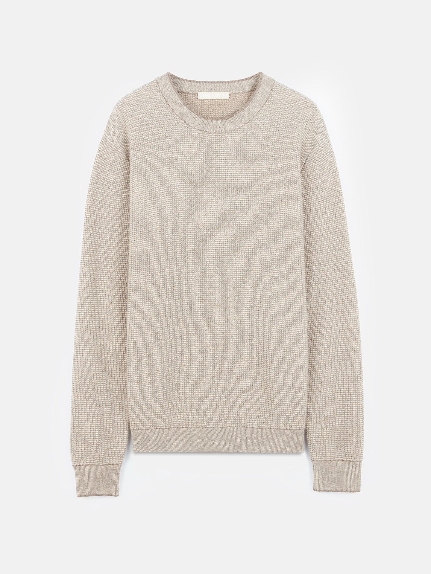 Men's Organic Cashmere Crewneck Sweater Taupe - Gobi Cashmere