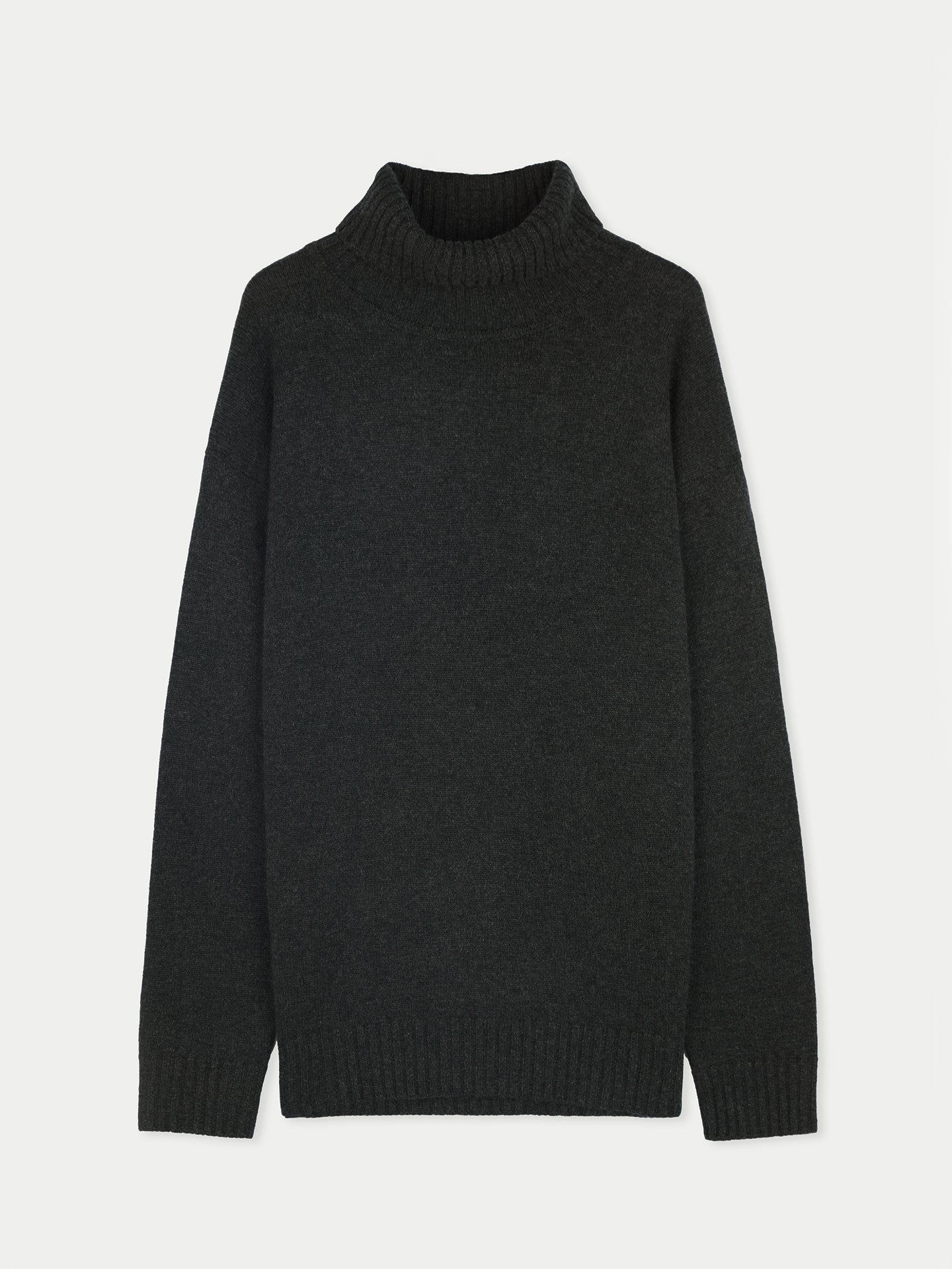 Men's Cashmere Turtleneck Charcoal - Gobi Cashmere