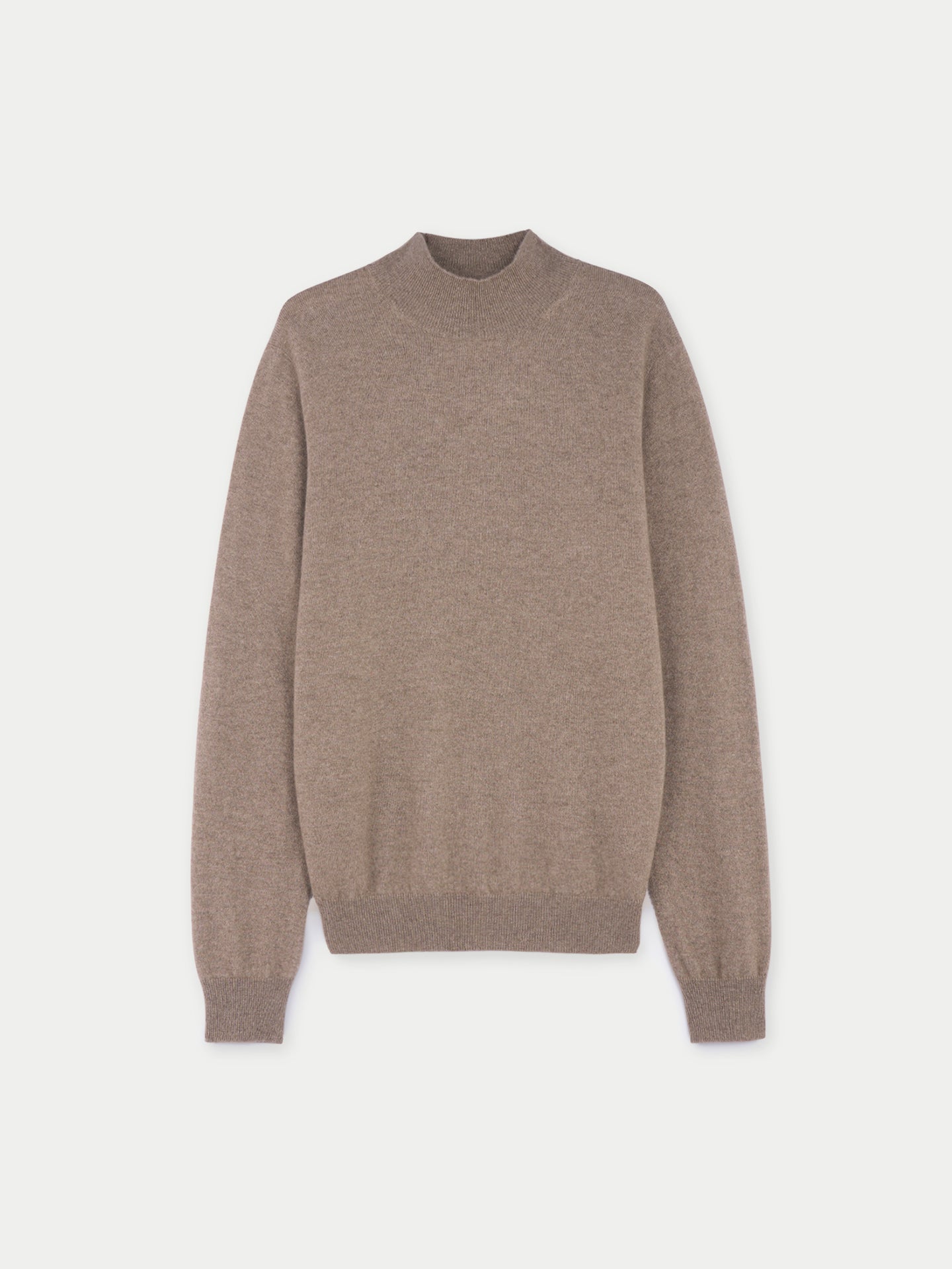 Men's Cashmere Mock Neck Sweater Taupe - Gobi Cashmere