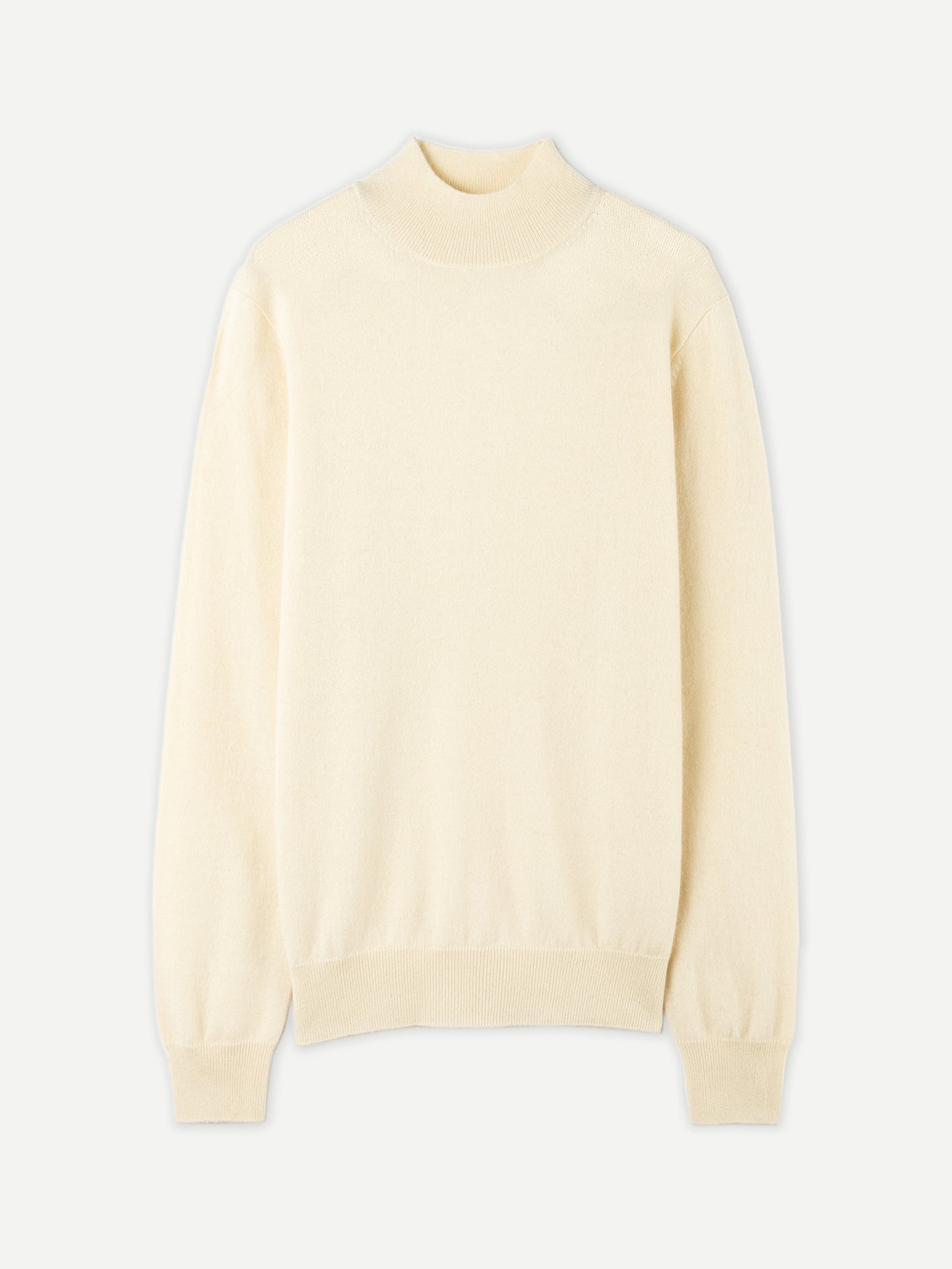 Men's Cashmere Mock Neck Sweater Off White - Gobi Cashmere