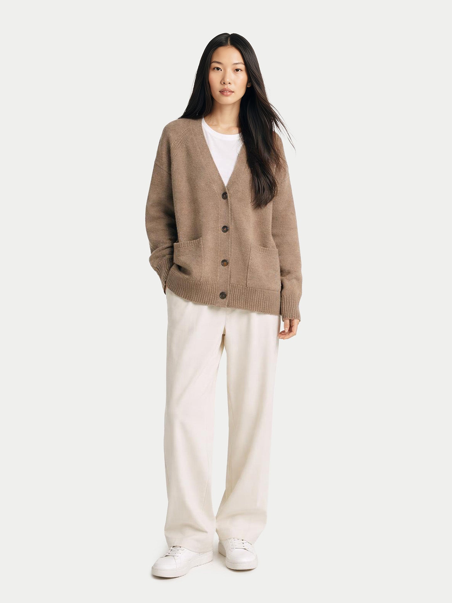 Organic Colour Relaxed-Fit Cashmere Cardigan