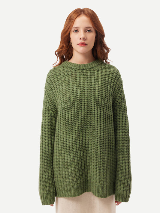 Unisex Regenerative-Cashmere Crewneck Sweater Watercress - Gobi Cashmere