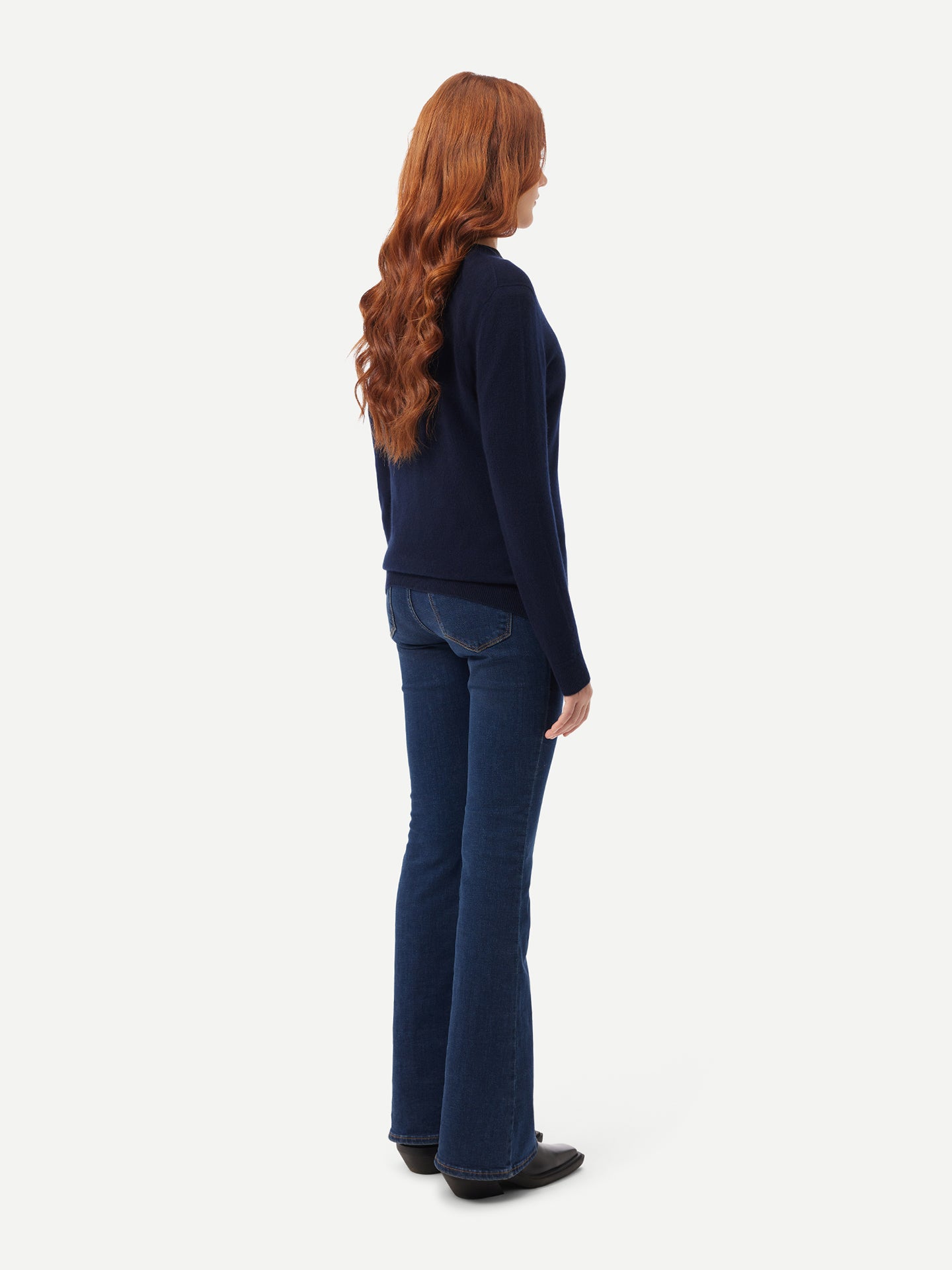 Women's Cashmere V-neck Cardigan Navy - Gobi Cashmere