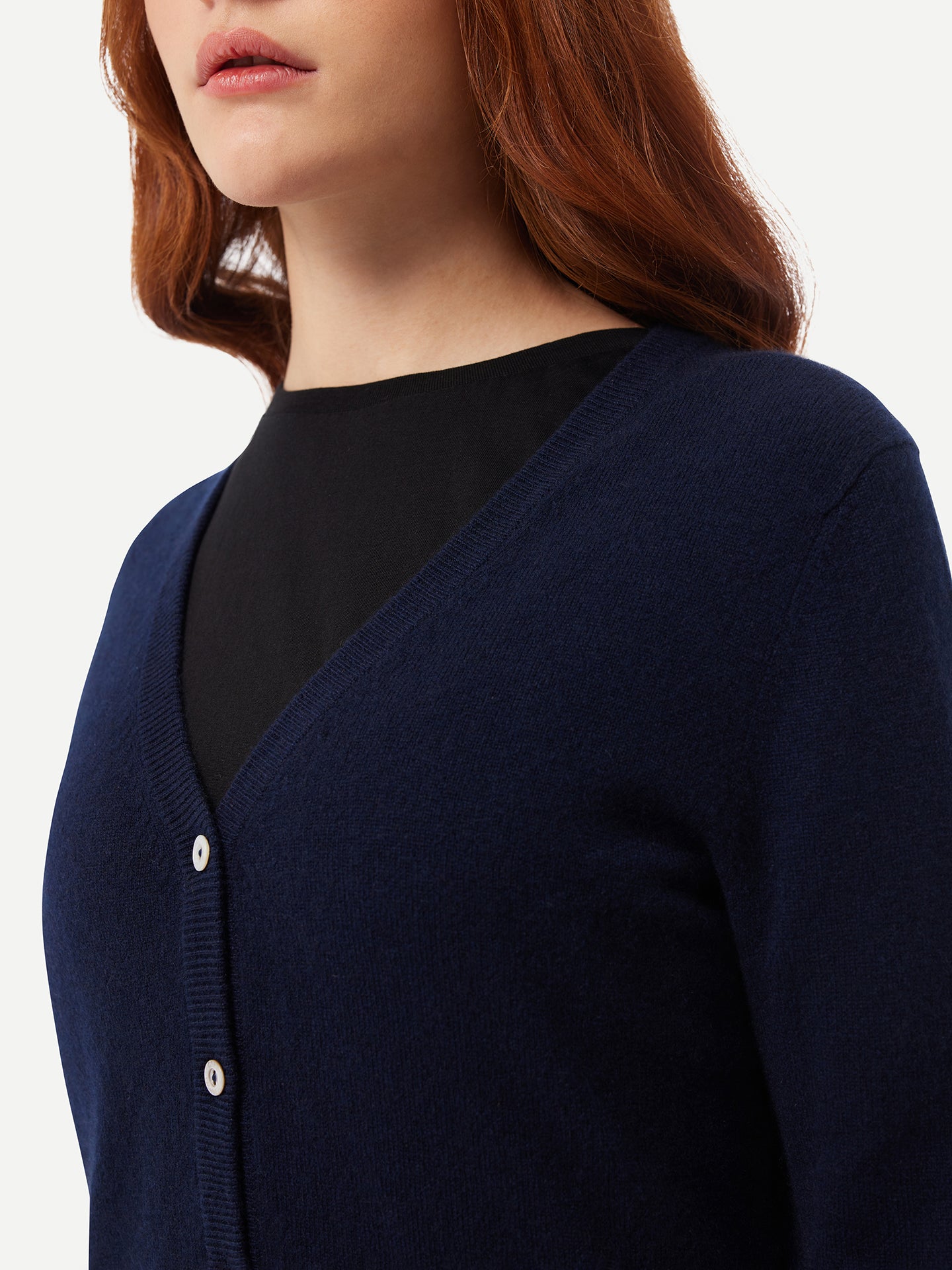 Women's Cashmere V-neck Cardigan Navy - Gobi Cashmere