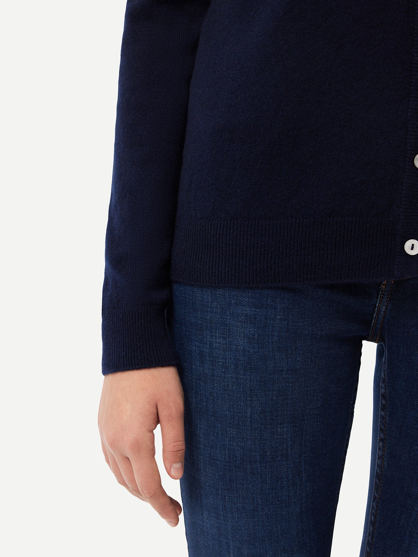 Women's Cashmere V-neck Cardigan Navy - Gobi Cashmere