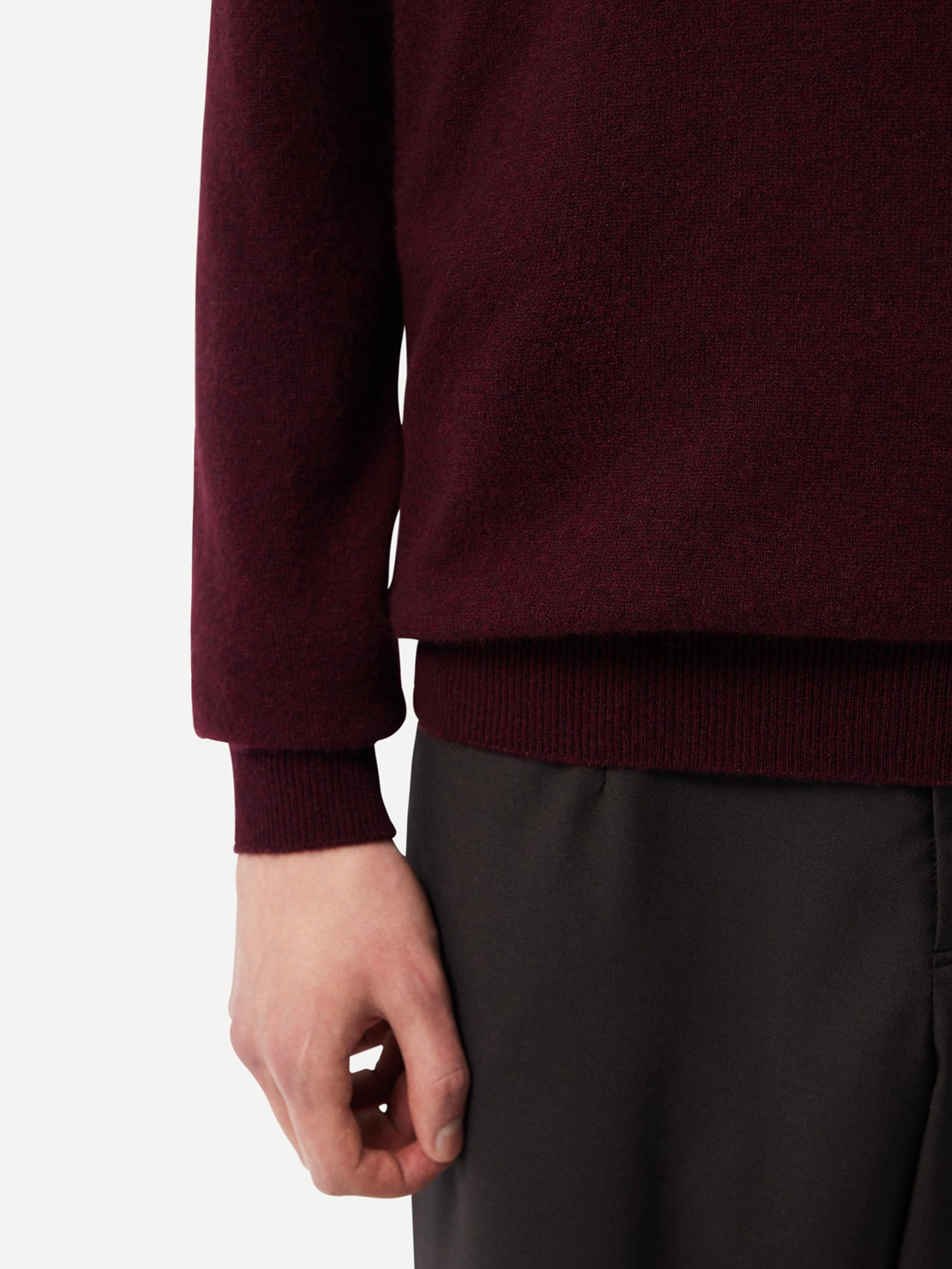 Men's Cashmere Half Zip Sweater Zinfandel - Gobi Cashmere