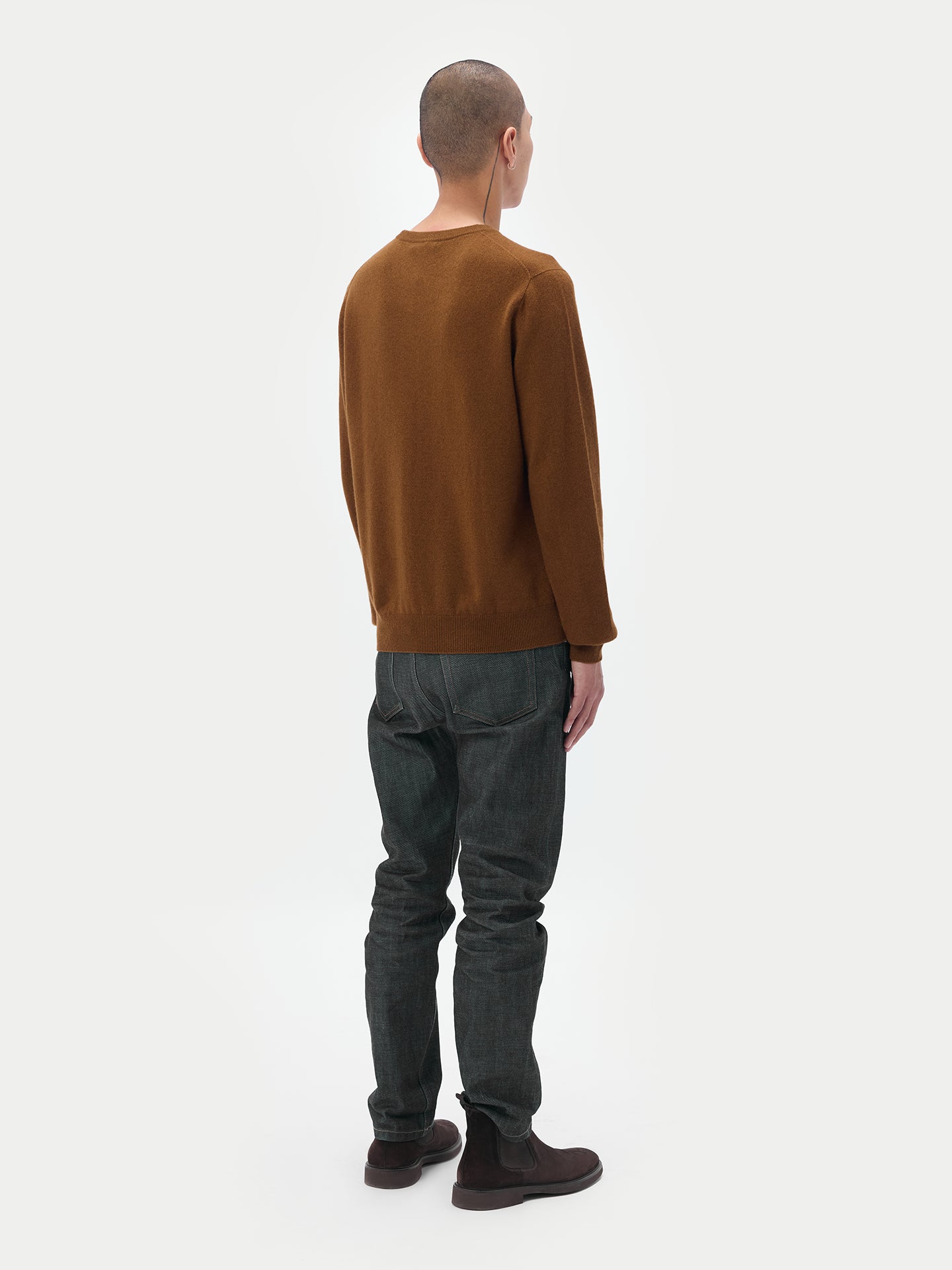 Men's Cashmere Essential Crew Neck Sweater Chipmunk - Gobi Cashmere