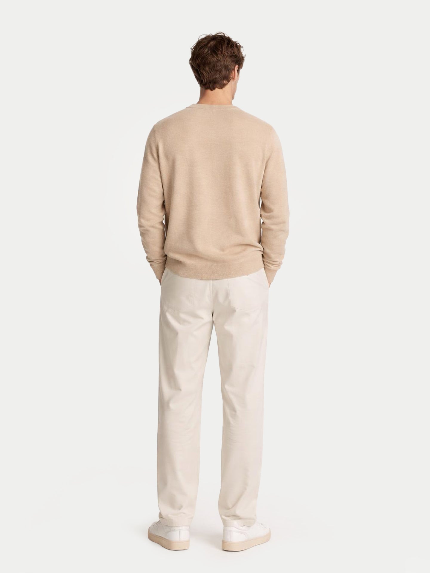 Essential Crewneck Cashmere Sweater Warm Grey - Gobi Cashmere