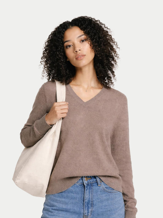 Timeless Organic Cashmere V-Neck Sweater
