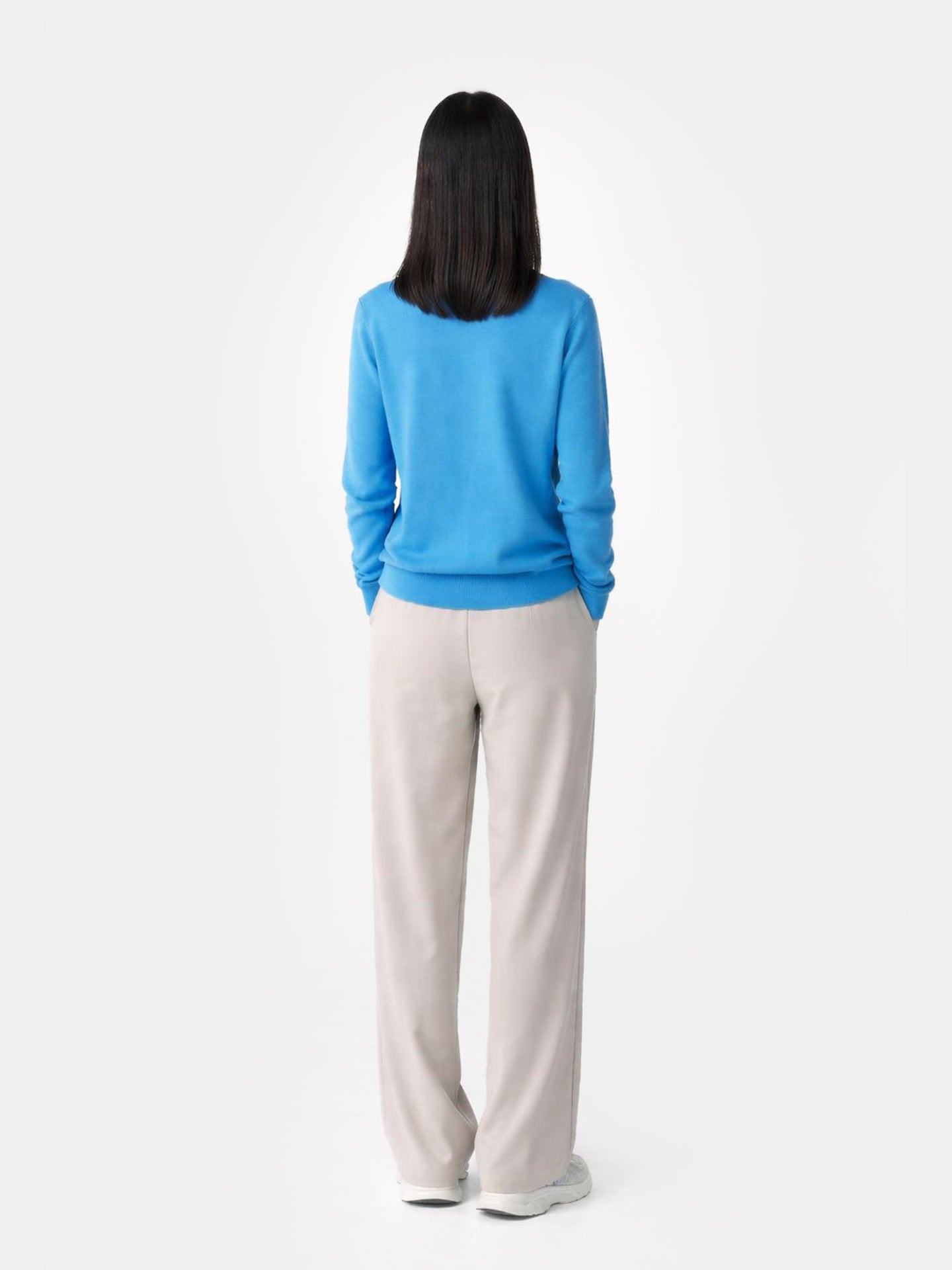 Essential Cashmere Crewneck Sweater Cendre Blue - Gobi Cashmere