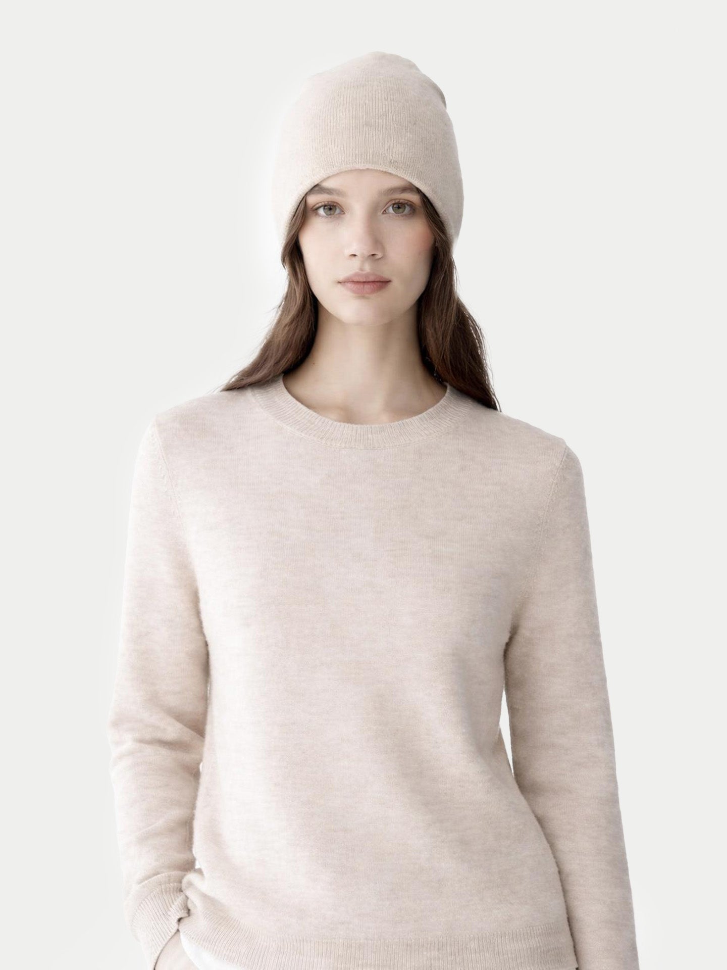 € 99 Cashmere Hat & Sweater Set Birch - Gobi Cashmere