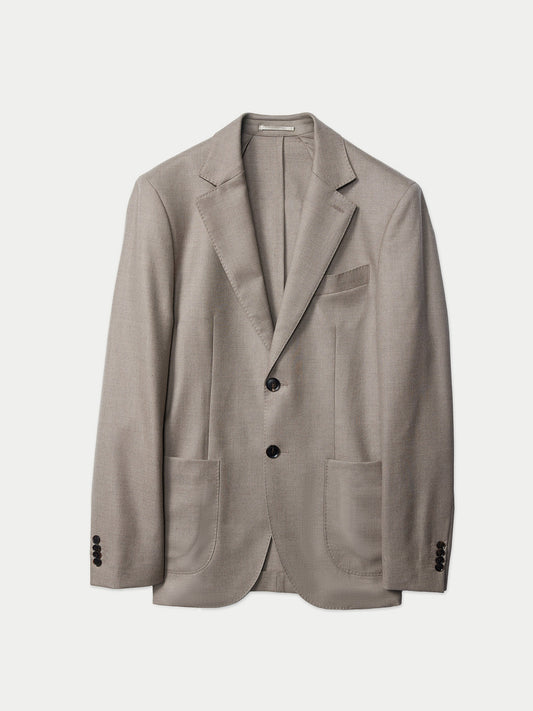 Organic Colour Men's single-breasted cashmere blazer Taupe - Gobi Cashmere