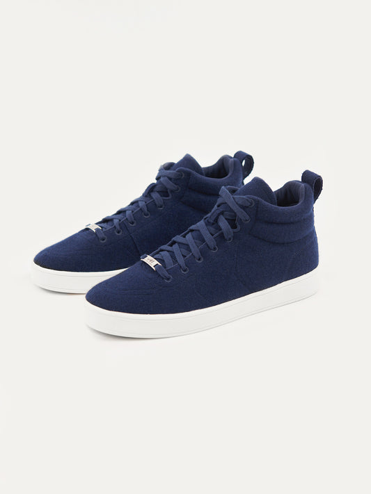 Unisex Cashmere High-Top Sneakers Navy - Gobi Cashmere