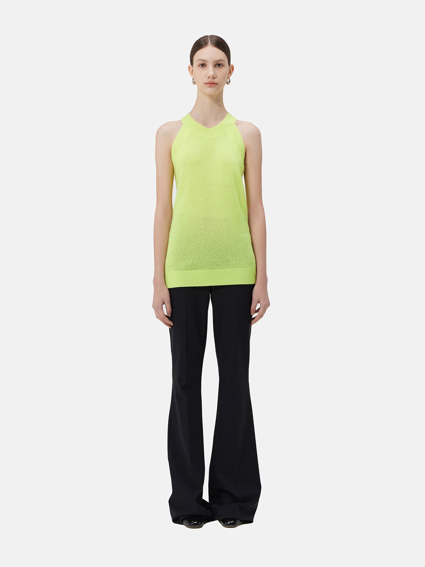 Women's Sleeveless Cashmere Top Sunny Lime - Gobi Cashmere