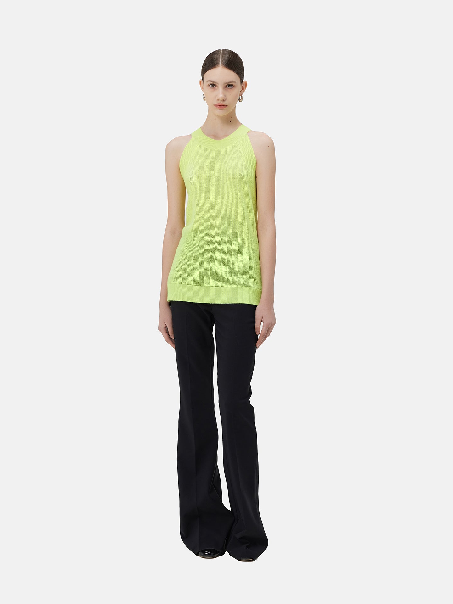 Women's Sleeveless Cashmere Top Sunny Lime - Gobi Cashmere