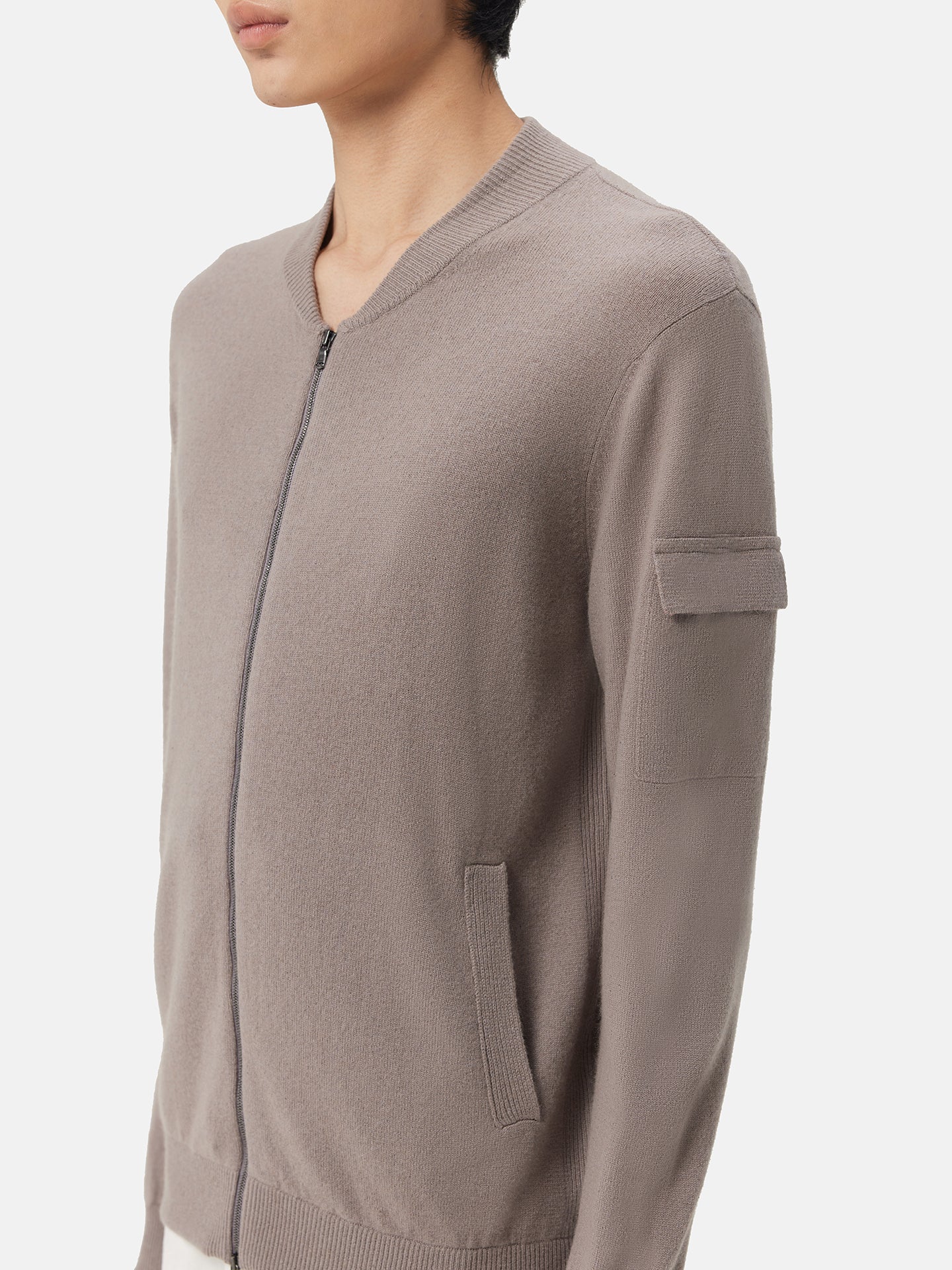 Men's Cashmere Bomber Dawn Blue - Gobi Cashmere