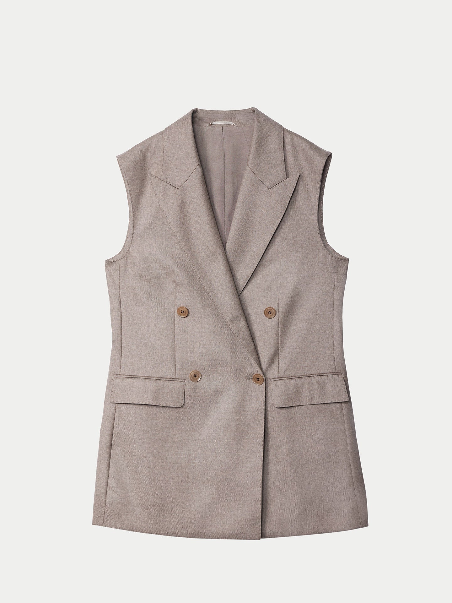 Organic Colour Cashmere Double-breasted Vest