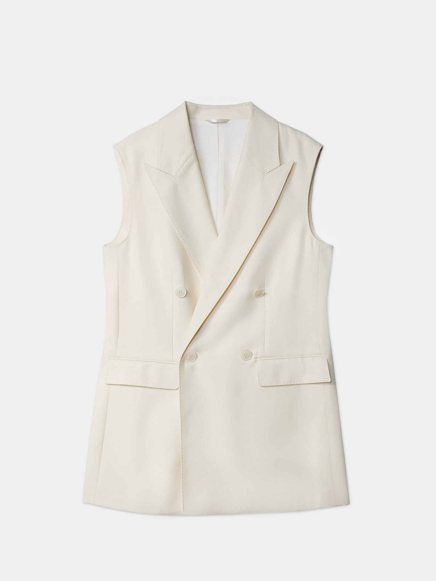 Organic Colour Cashmere Double-breasted Vest