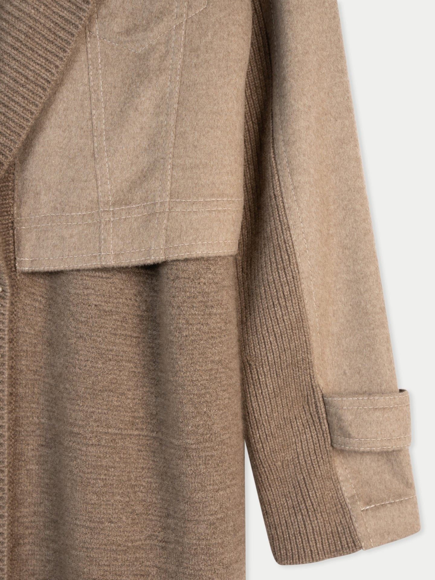 Women's Organic Cashmere Notched-Lapel Cashmere Coat Taupe - Gobi Cashmere