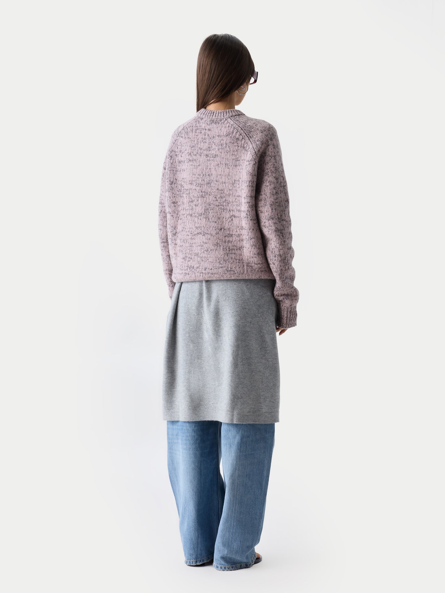 Unisex Mouline Cashmere Sweater Rosewater - Gobi Cashmere