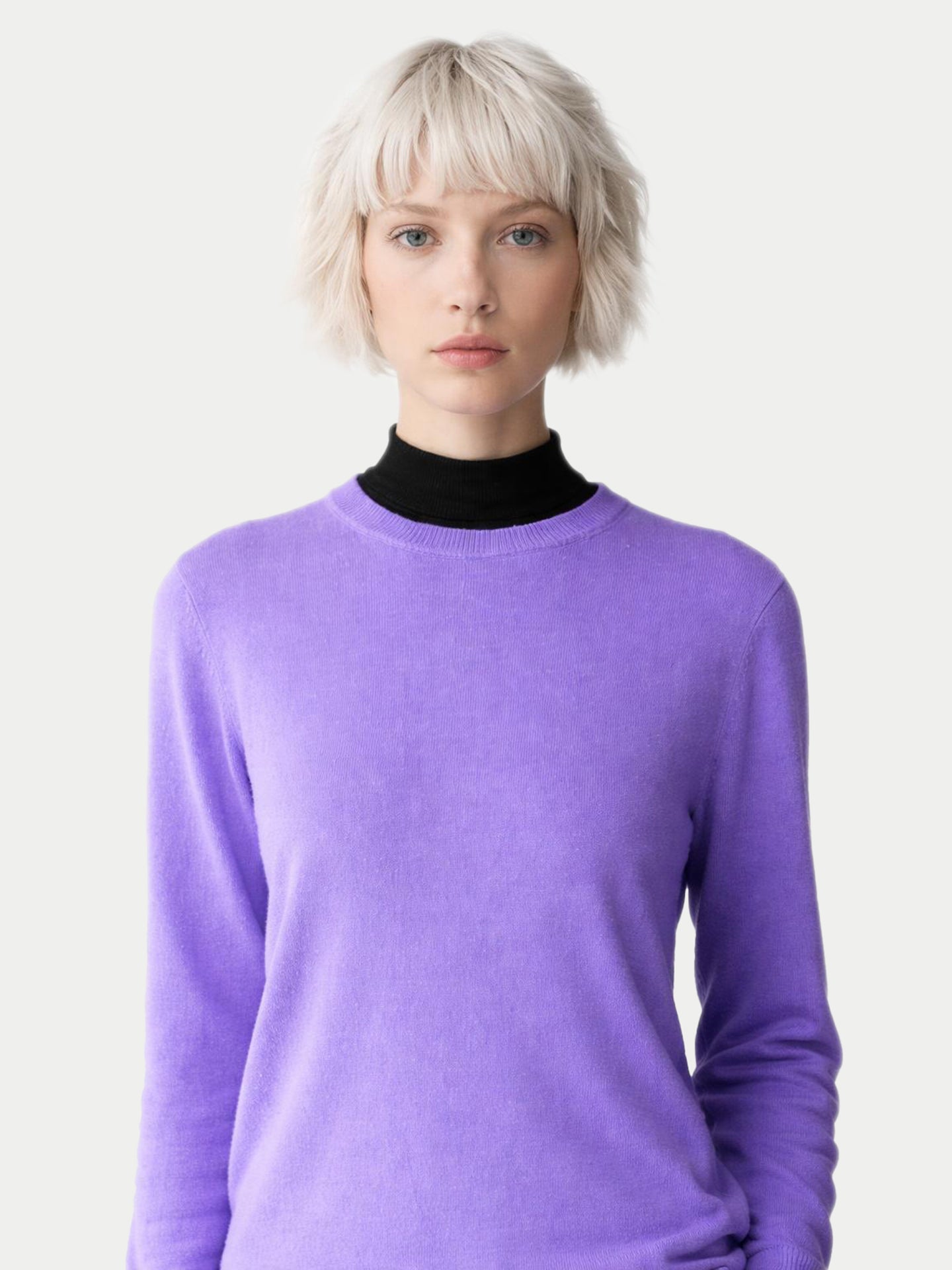 Essential Cashmere Crewneck Sweater Dusted Peri - Gobi Cashmere