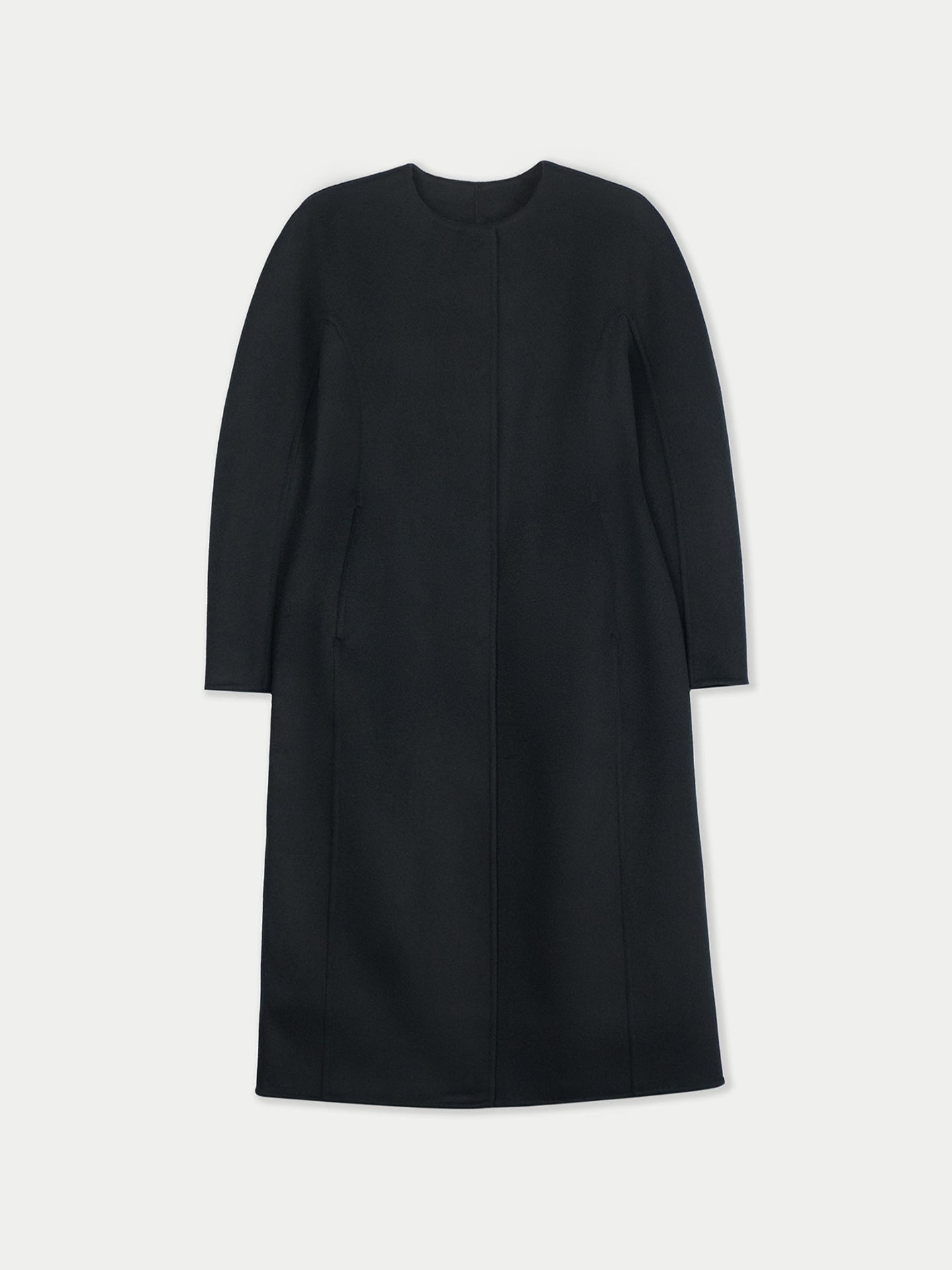 Oval-Sleeve Cashmere Coat