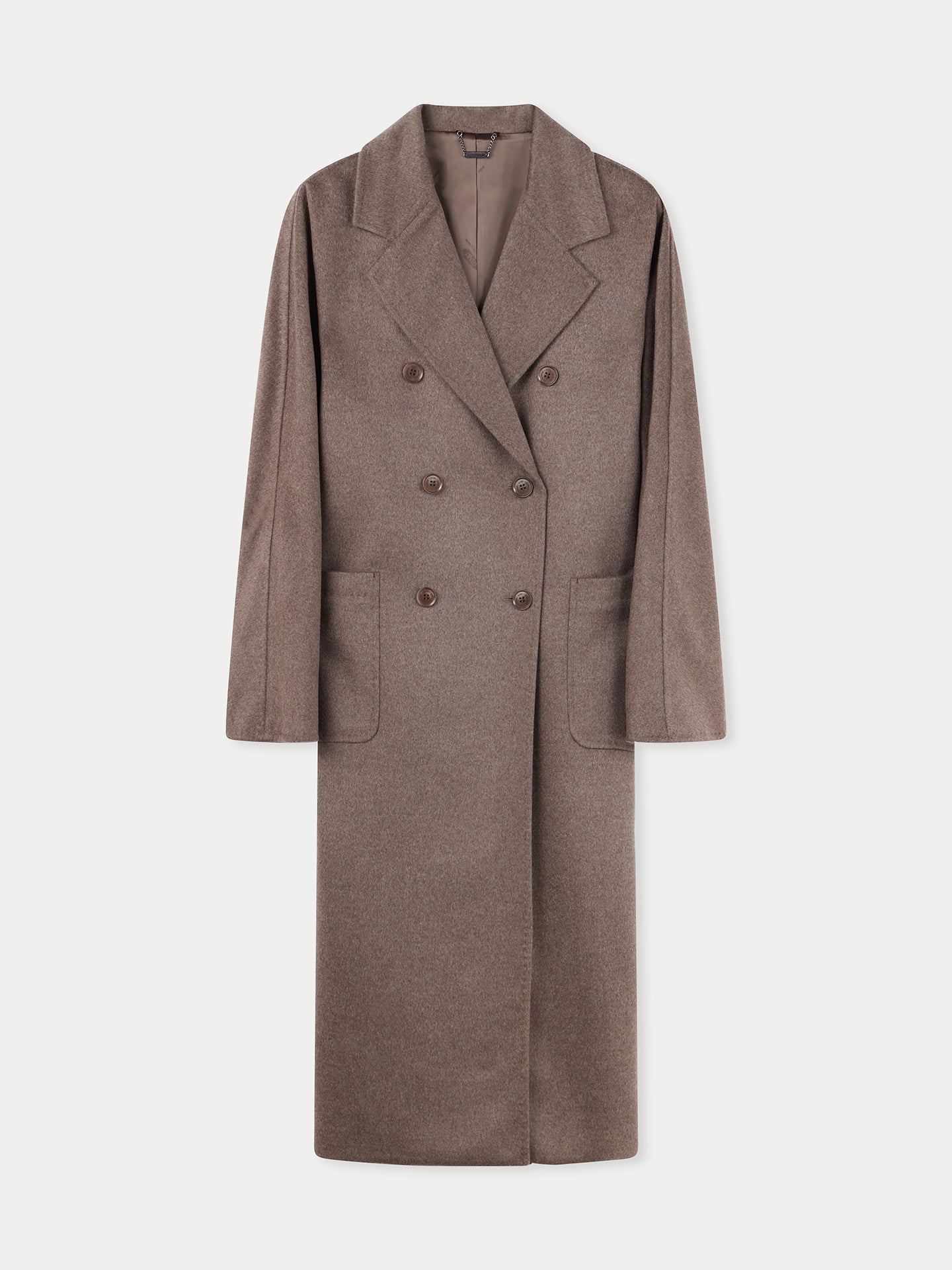 Women's Cashmere Double Breasted Long Coat Cocoa - Gobi Cashmere