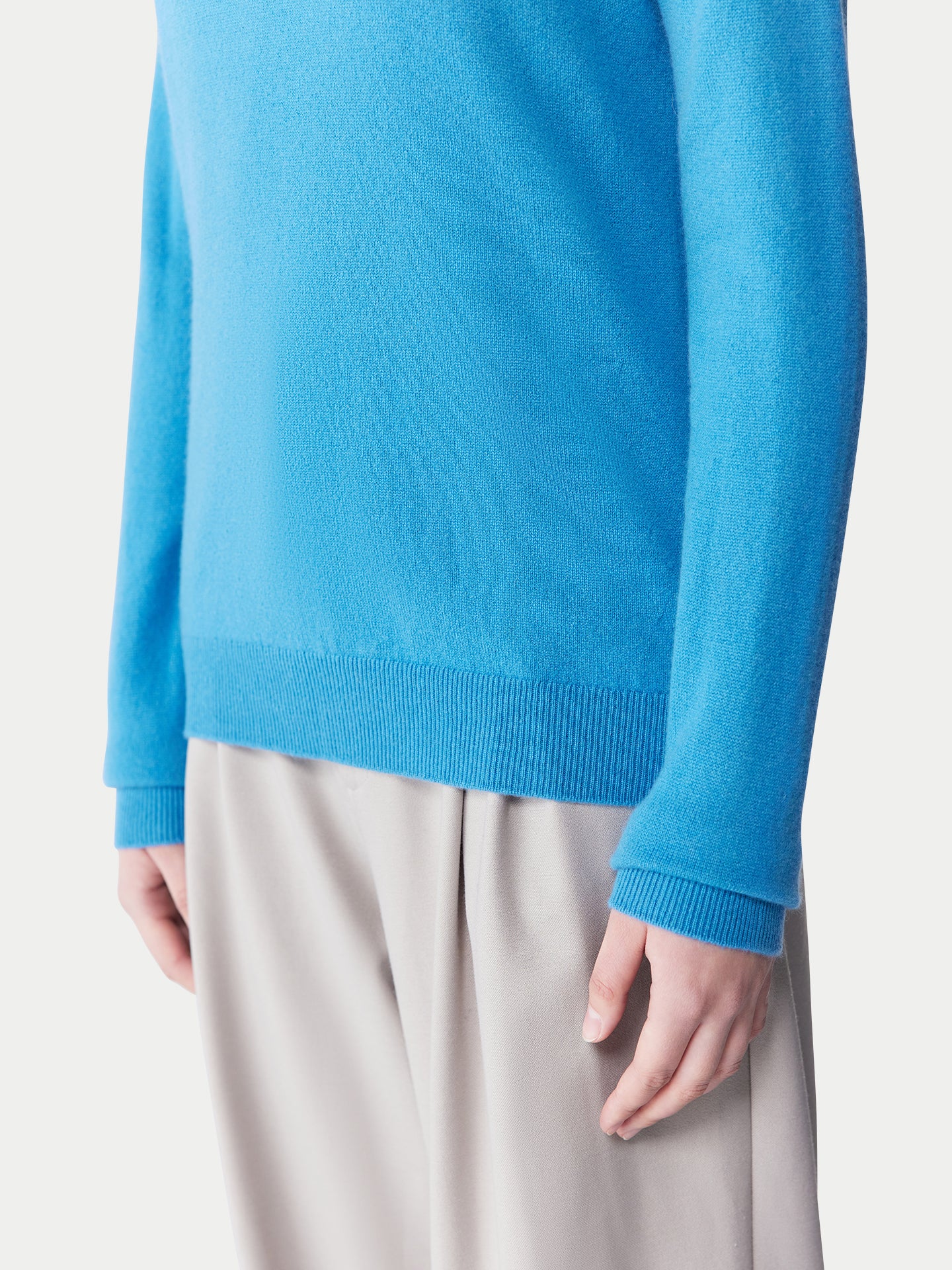 Essential Cashmere Crewneck Sweater Cendre Blue - Gobi Cashmere