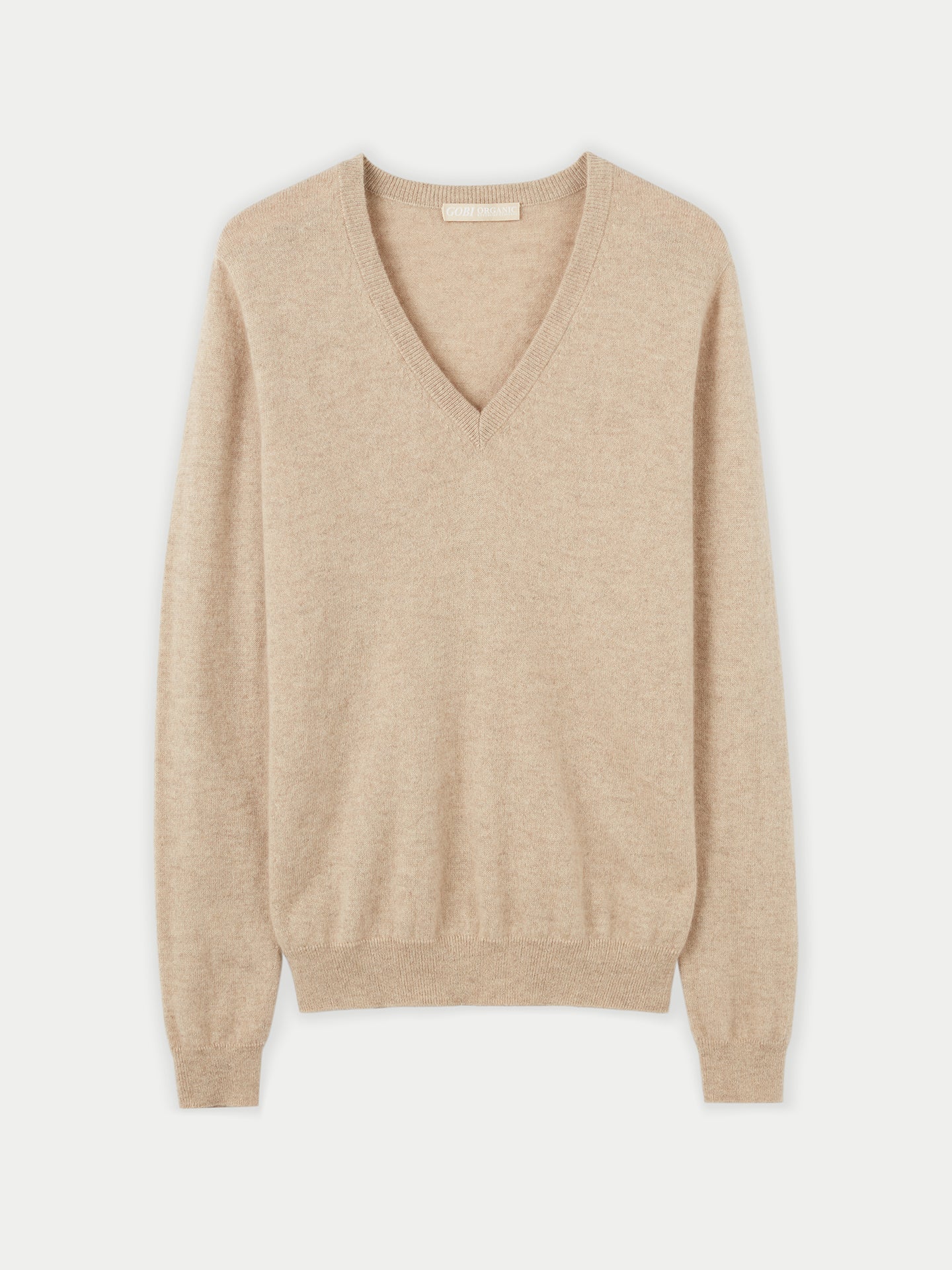 Women's Cashmere V-Neck Sweater Warm Grey - Gobi Cashmere