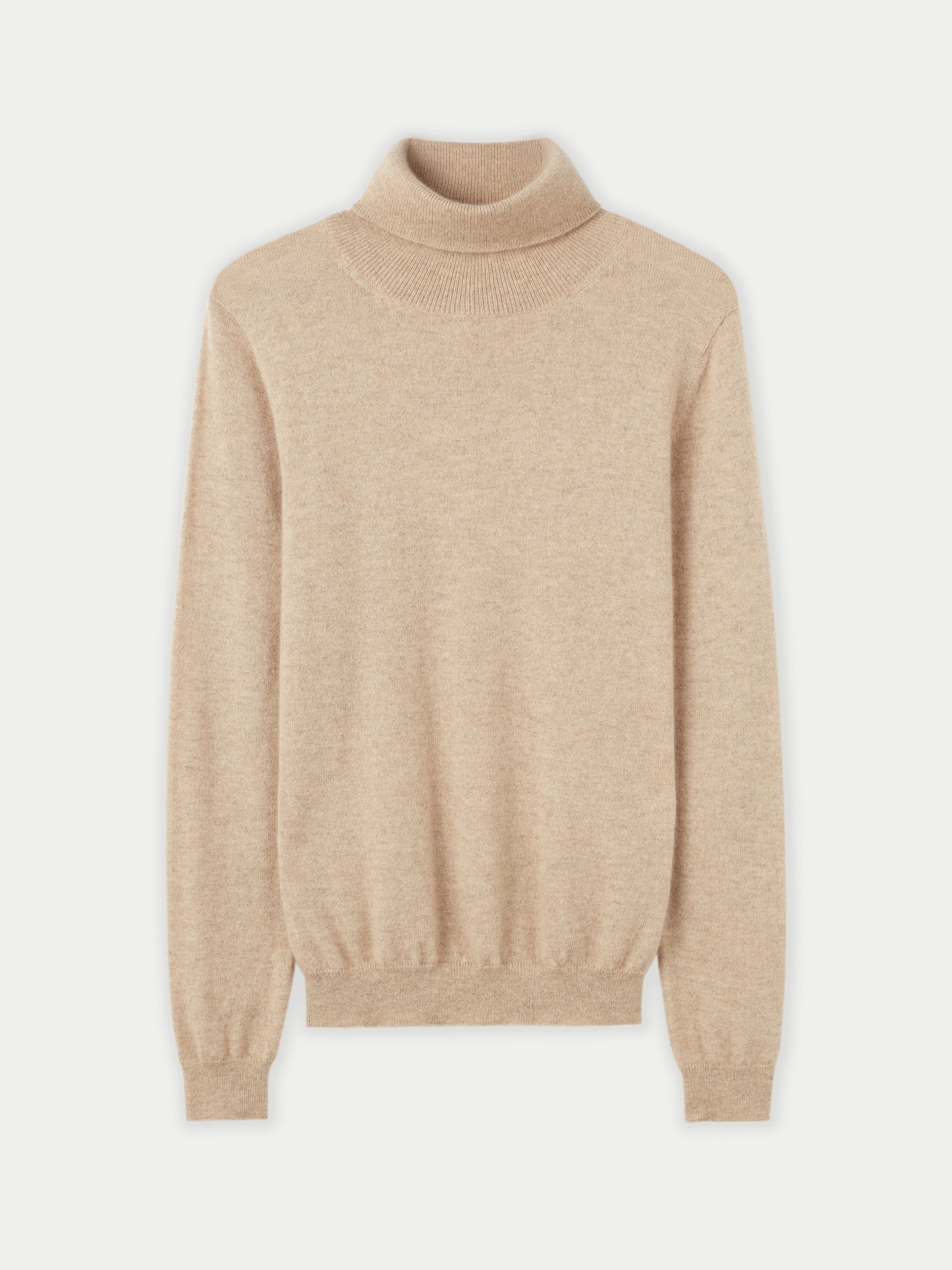 Women's Cashmere Basic Turtle Neck Sweater Beige - Gobi Cashmere