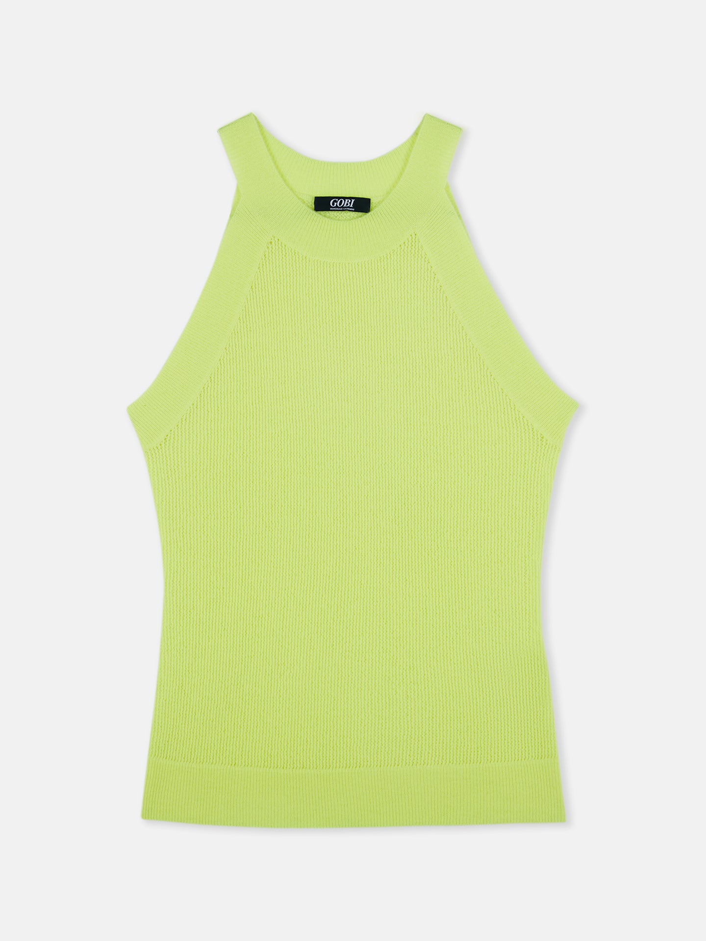 Women's Sleeveless Cashmere Top Sunny Lime - Gobi Cashmere