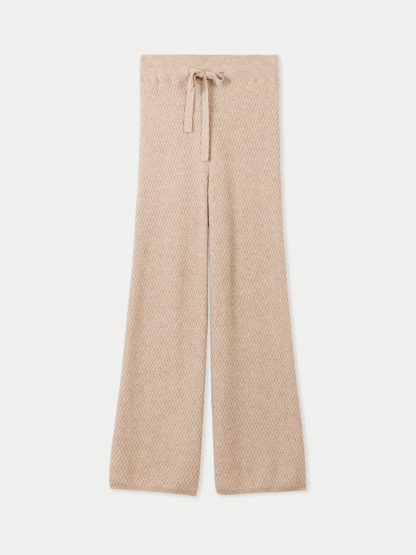 Women's Organic Textured Knit Cashmere Pants Warm Grey - Gobi Cashmere